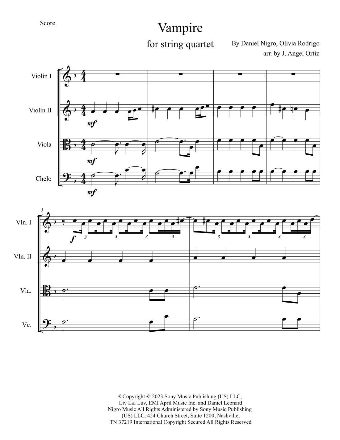 Vampire (arr. José angel Ortiz ramirez)