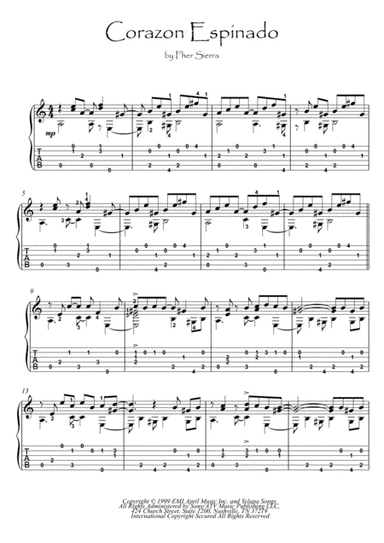 Corazon Espinado (arr. PianoSheetNow)