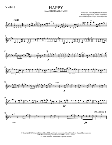 Happy (arr. Laraine Kaizer-Viazovtsev, Digital Copyist: Alexander Viazovtsev)