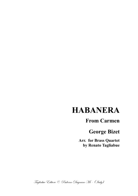HABANERA - From Carmen - For Brass Quartet (arr. Renato Tagliabue)