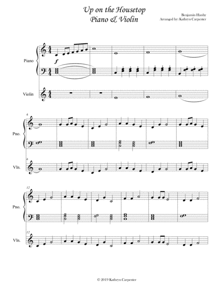 Up on the Housetop (Piano & Violin) (arr. Kathryn Carpenter)