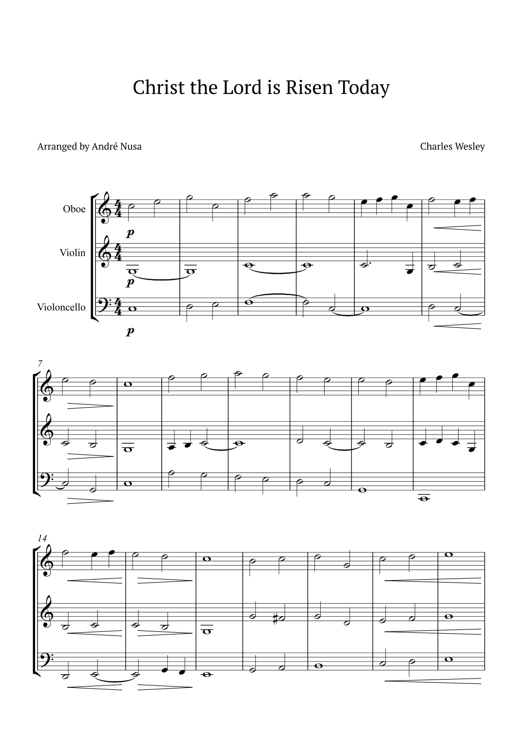 Christ the Lord is Risen Today (arr. André Nusa)