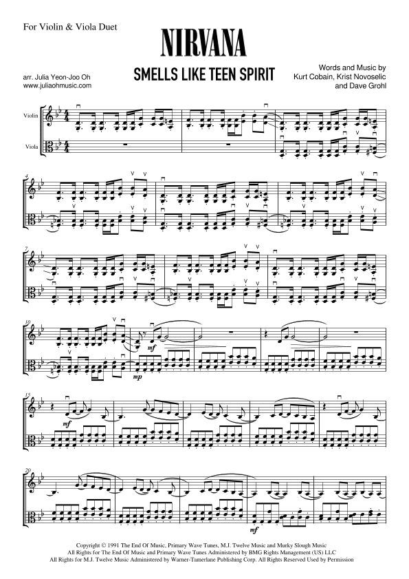 Smells Like Teen Spirit (arr. JULIA OH MUSIC | Julia Yeon-Joo Oh)