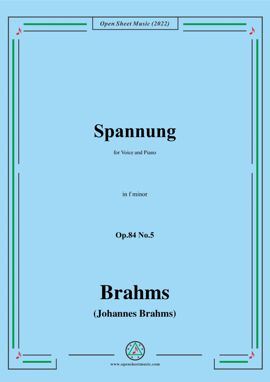 Brahms-Spannung,Op.84 No.5 in f minor (arr. Open Cloud)
