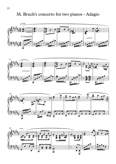 M. Bruch concerto for two pianos - themes from Adagio (arr. Dimitris Stamatelatos)