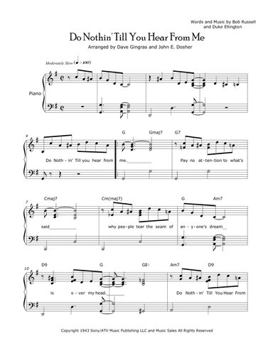 Do Nothin' Till You Hear From Me (arr. Dave Gingras, John E. Dosher)