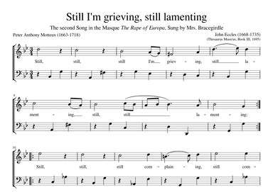 Still I'm grieving, still lamenting (arr. Early Music Scores)