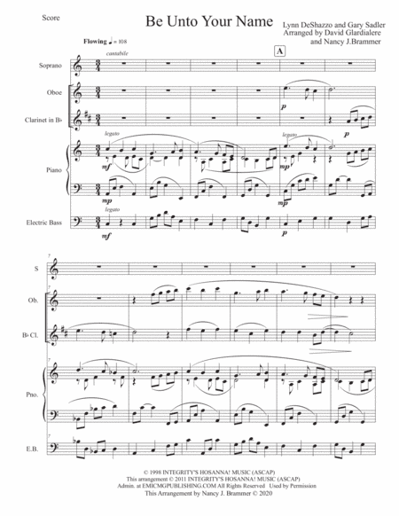 Be Unto Your Name (arr. Nancy J. Brammer)