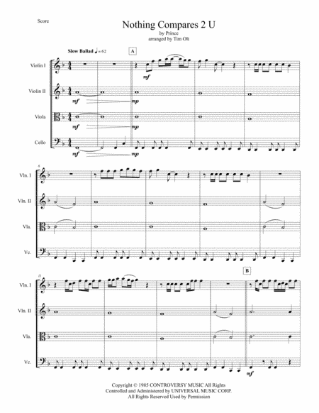Nothing Compares 2 U (arr. Tim Olt)
