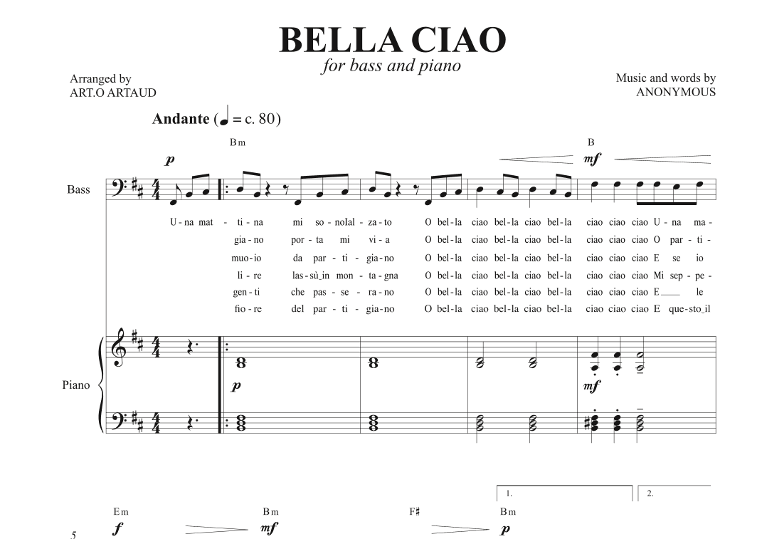 Bella Ciao (arr. Art.o Artaud)