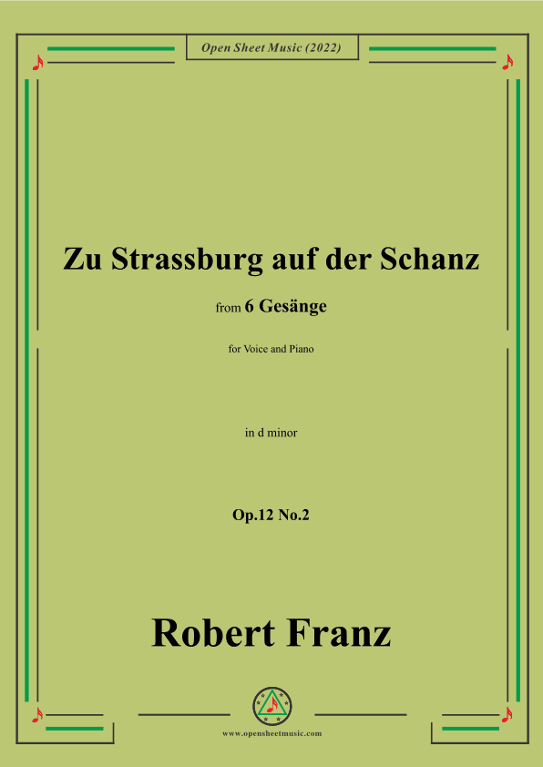 Franz-Zu Strassburg auf der Schanz,in e minor,Op.12 No.2 (arr. OSM Press)