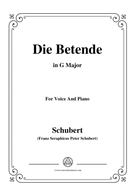 Schubert-Die Betende,in G Major,for Voice&Piano (arr. MSM)