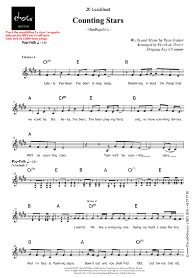 Counting Stars (arr. Frank de Vreeze)