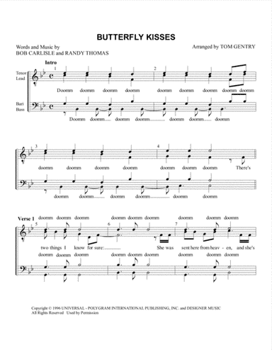 Butterfly Kisses (arr. Tom Gentry)