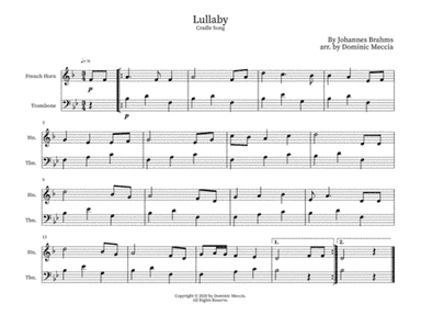 Lullaby- French Horn and Trombone Duet (arr. Dominic Meccia)
