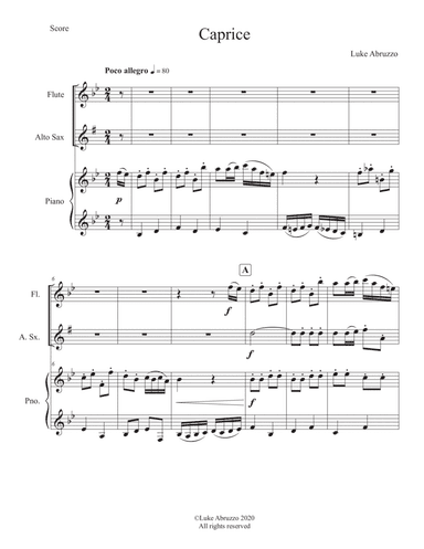 Caprice for flute, alto sax, and piano