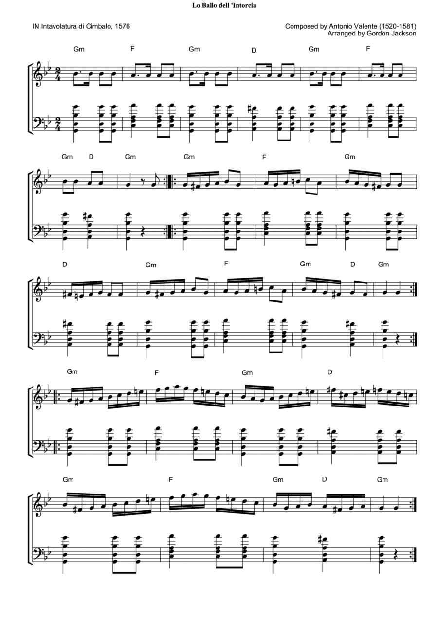 Lo Ballo dell 'Intorcia (arr. Gordon Jackson)