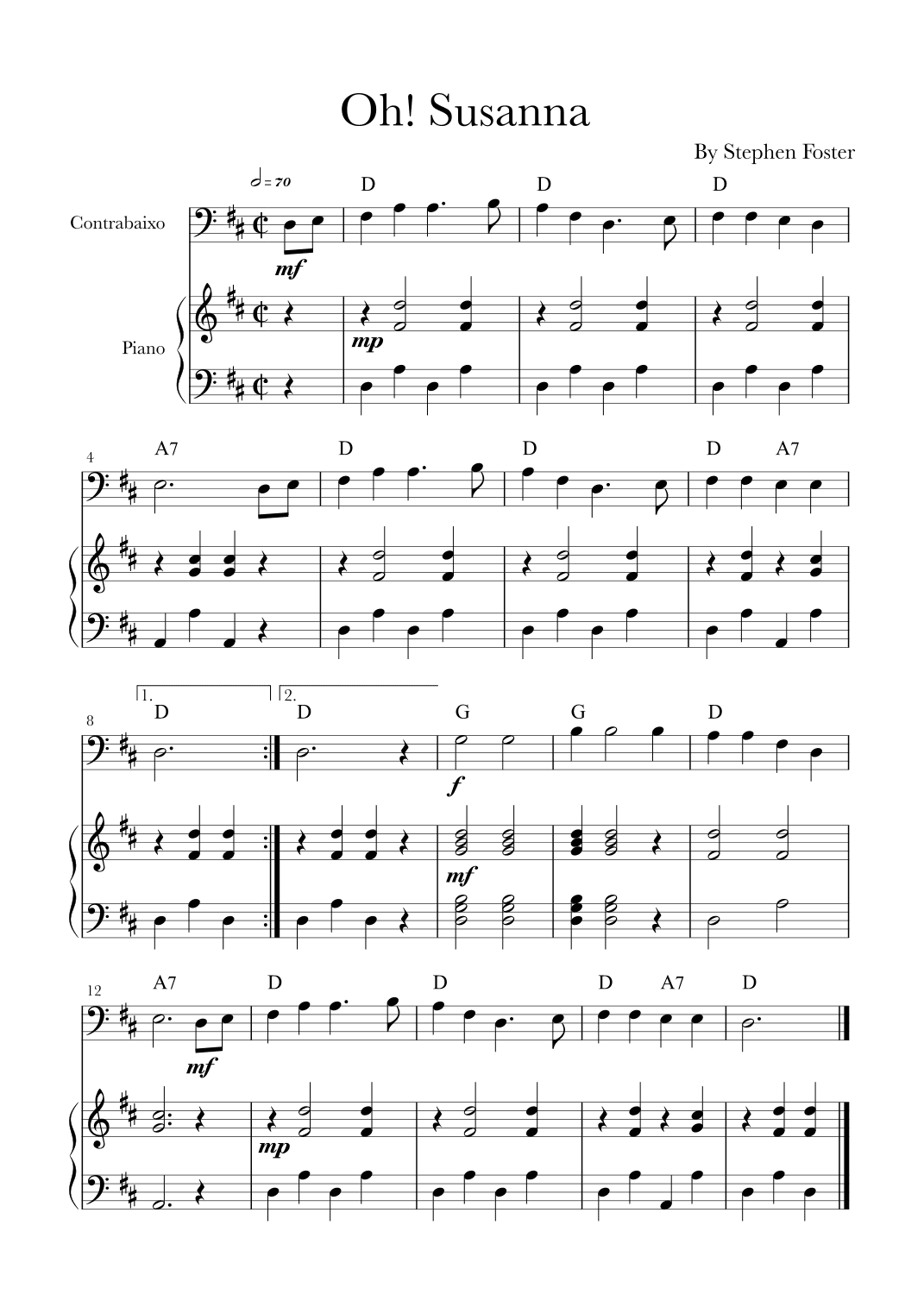 Oh! Susanna (arr. Glauco Fernandes)