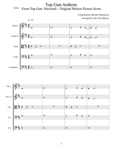 Top Gun: Maverick Anthem (arr. Wei Tsai (Harry))