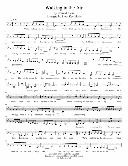 Walking In The Air (arr. Brass Key Music)