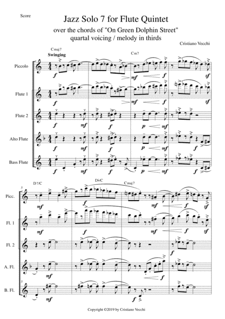 Jazz Solo 7 for Flute Quintet