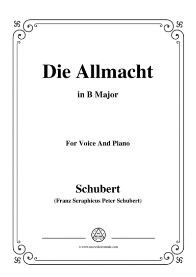 Schubert-Die Allmacht,Op.79 No.2,in B Major,for Voice&Piano (arr. MSM)