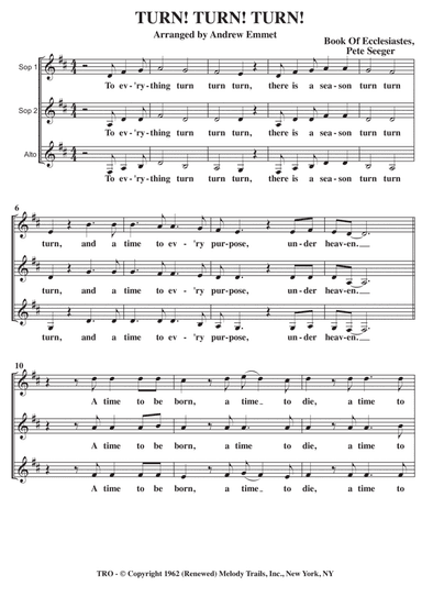 Turn! Turn! Turn! (to Everything There Is A Season) (arr. Andrew Emmet)