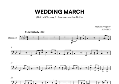 Richard Wagner - Wedding March (Here comes the Bride) (for Bassoon Solo) (arr. Cadenza Editions)