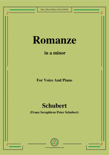 Schubert-Romanze,from 'the play Rosamunde',in a minor,Op.26,for Voice and Piano (arr. MSM)