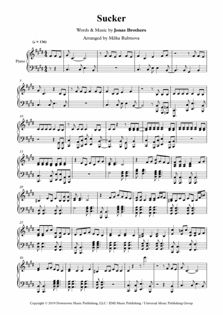 Sucker (arr. Milka Rubtsova)