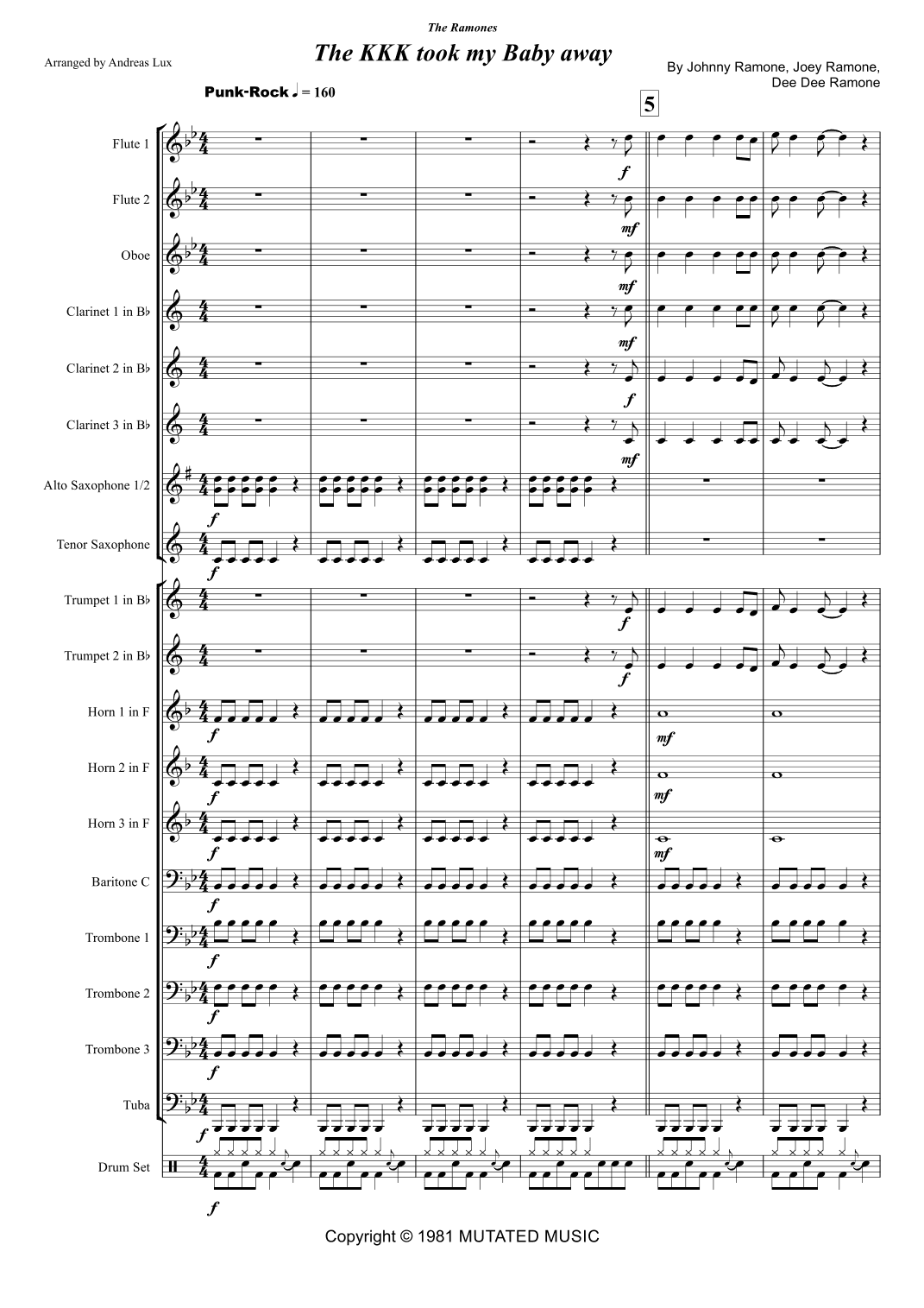 Kkk Took My Baby Away (arr. Andreas Lux)