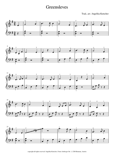 Greensleves (arr. Angelika Kutscher)