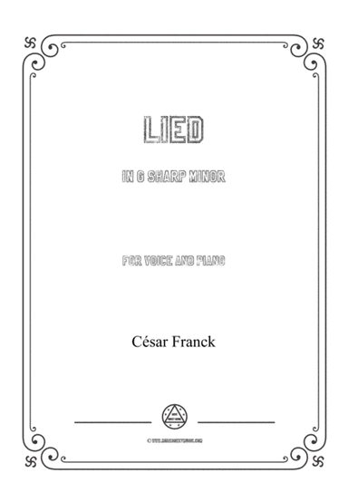 Franck-Lied in g sharp minor,for voice and piano (arr. MSM)