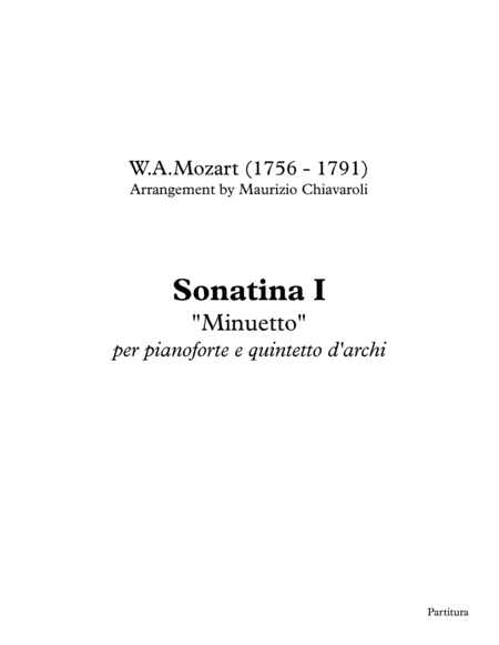 Sonatina I (Minuetto) (arr. Maurizio Chiavaroli)