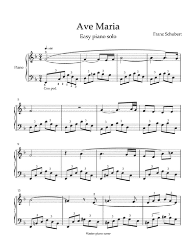 Schubert - Ave Maria (easy piano arrangement) in F (arr. MPS)