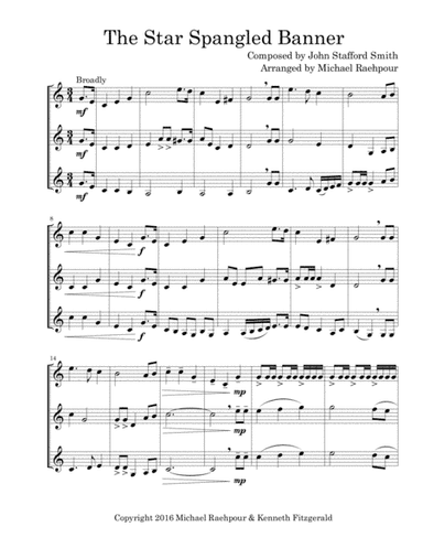 Star Spangled Banner - Trumpet Trio (arr. Michael Raehpour)