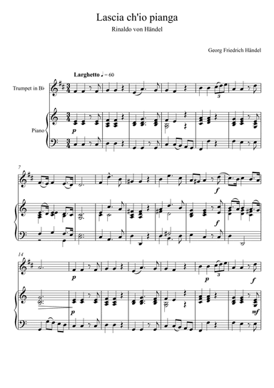 Georg Friedrich Handel - Lascia ch'io pianga (Trumpet Solo) (arr. André Laitano)