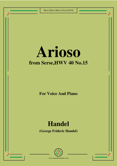 Handel-Arioso,from Serse HWV 40 No.15,for Voice&Piano (arr. MSM)