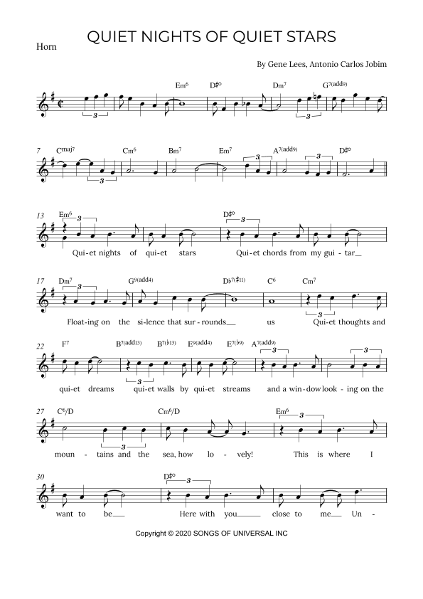 Quiet Nights Of Quiet Stars (arr. Alex Nunes Rodrigues)