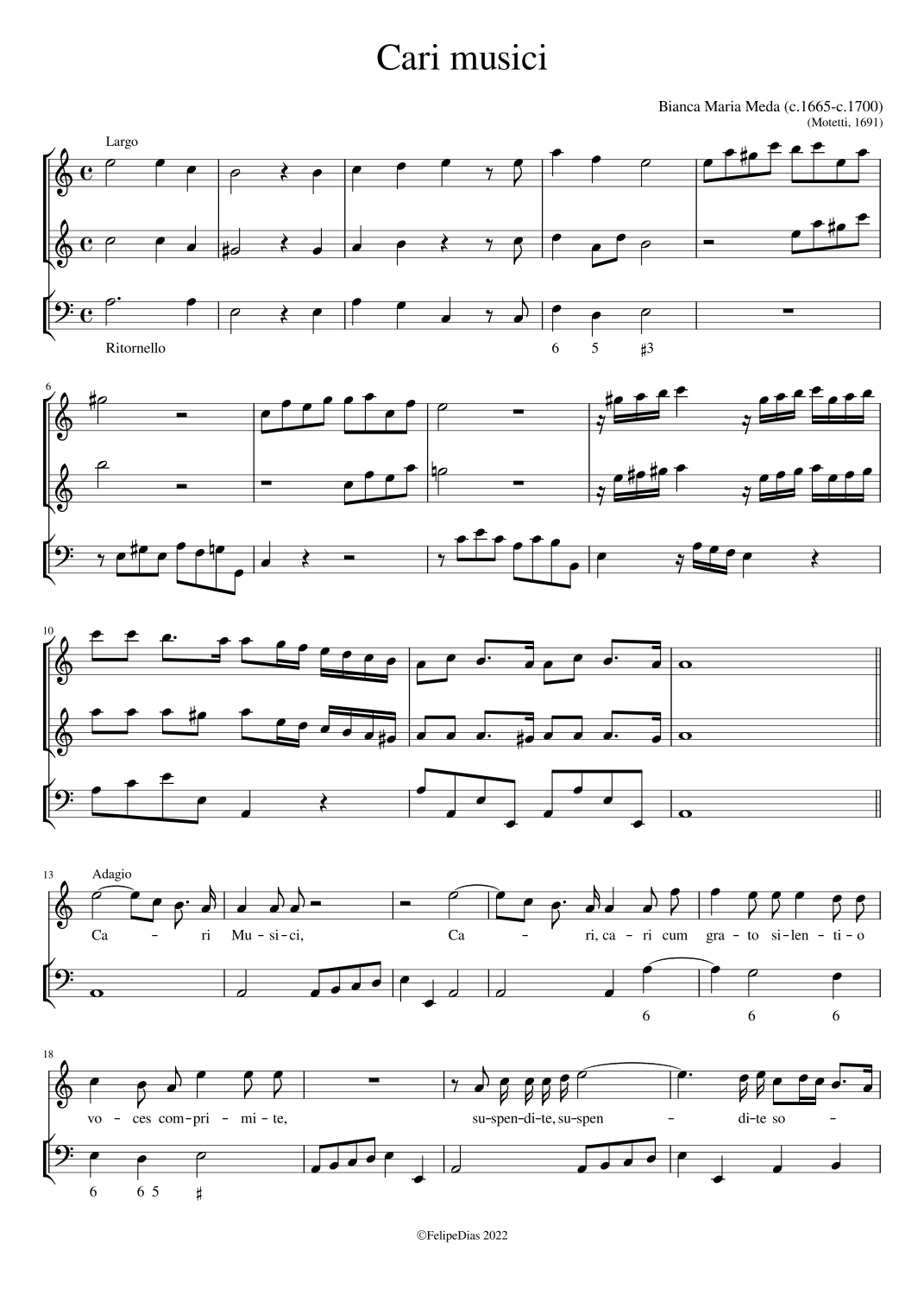 Cari Musici (arr. Early Music Scores)