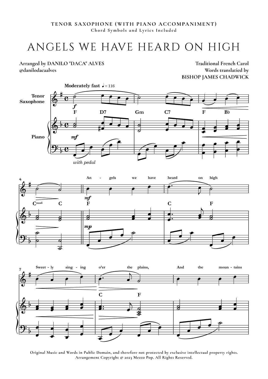 Angels We Have Heard On High (arr. Danilo "Daca" Alves)