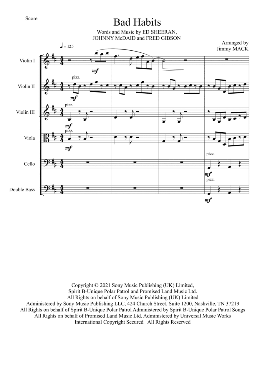 Bad Habits (arr. Jimmy Mack)