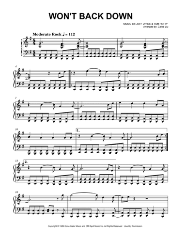 I Won't Back Down (arr. Caleb Liu)