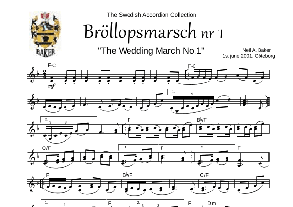 The Wedding March No. 1 (Lead Sheet)