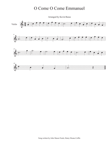 O Come O Come Emmanuel - Violin (arr. Kevin Busse)