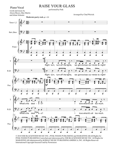 Raise Your Glass (arr. Chad Weirick)