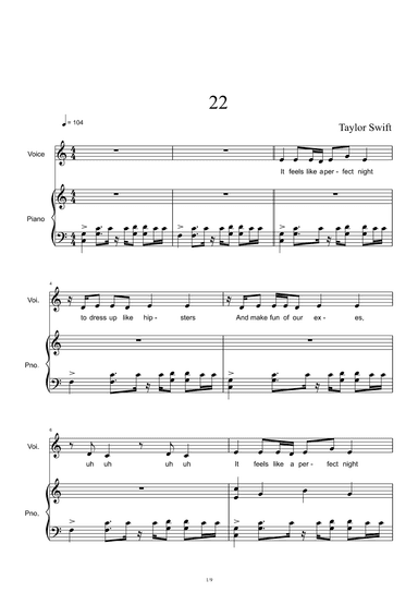 22 (arr. Taylor Swift)