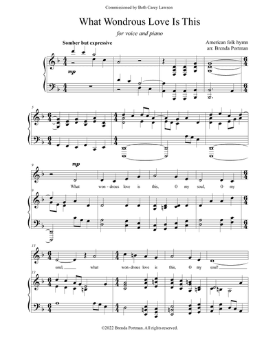 What Wondrous Love Is This, arr. Brenda Portman (arr. Brenda Portman)