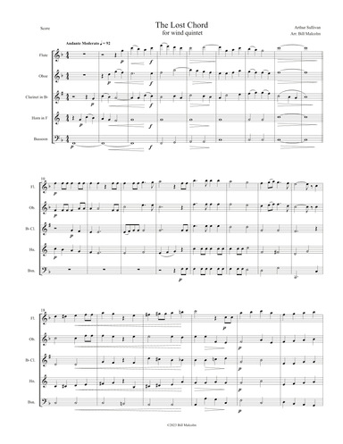 The Lost Chord for wind quintet (arr. Bill Malcolm)
