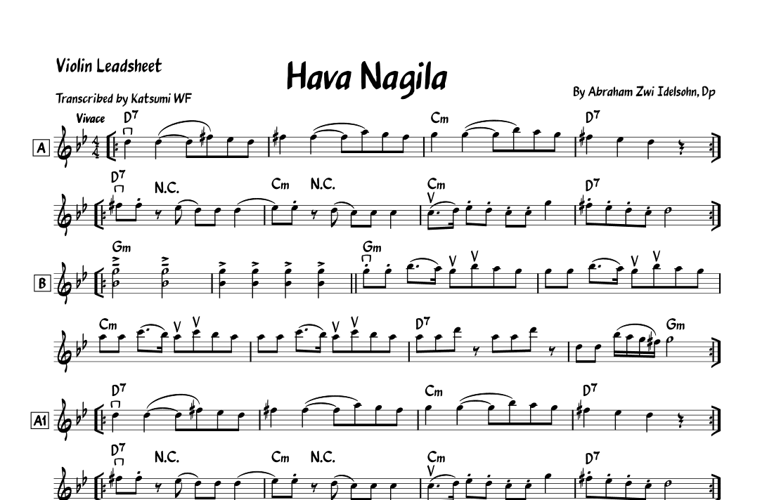 Hava Nagila (arr. Katsumi WF)